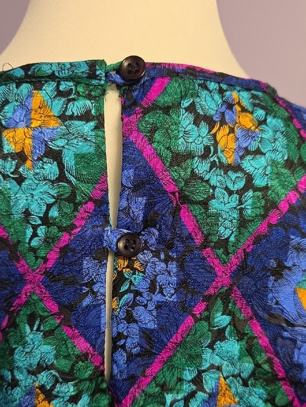 Lady Eva Laurel Floral Print Top - Blue, Green, Purple - Picture 3 of 4